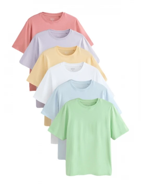 Foto van product Next Shirt 'Essential' lichtblauw / citroen / lichtgroen / lichtlila / pastelrood / wit