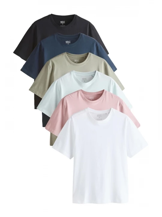 Foto van product Next Shirt 'Essential' lichtblauw / pastelgroen / rosa / zwart / wit