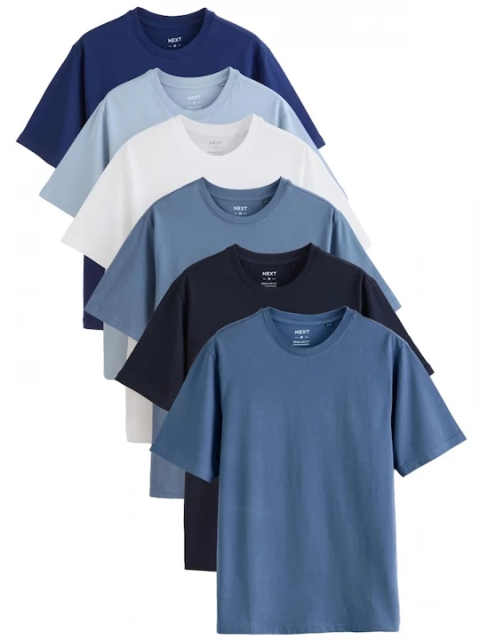 Foto van product Next Shirt 'Essential' marine / blauw denim / lichtblauw / donkerblauw / wit