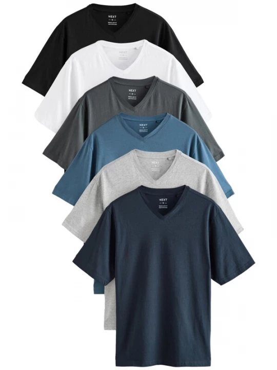 Foto van product Next Shirt 'Essential' navy / antraciet / zwart / wit