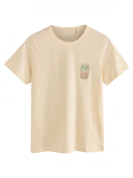 Foto van product Next Shirt 'Essential' pasteelgeel / lichtgroen / zwart