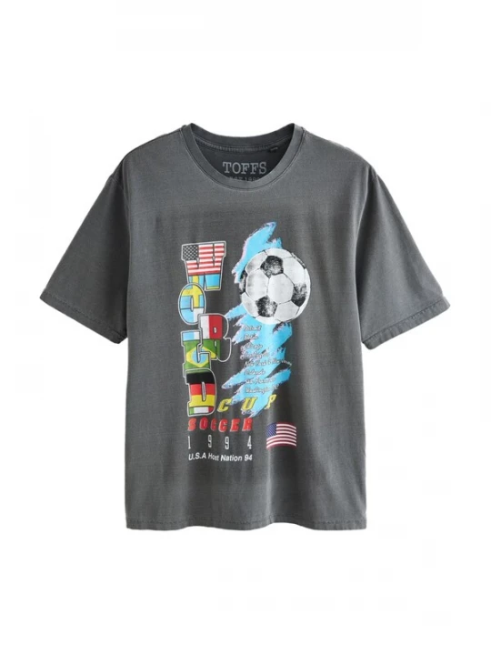 Foto van product Next Shirt 'Football World Cup' lichtblauw / donkergrijs / zwart / wit