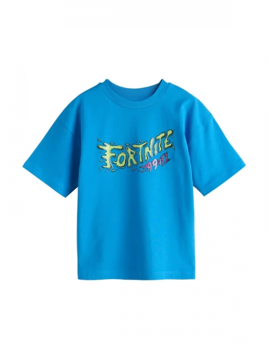 Foto van product Next Shirt 'Fortnite' azuur / lichtgroen / pink / zwart