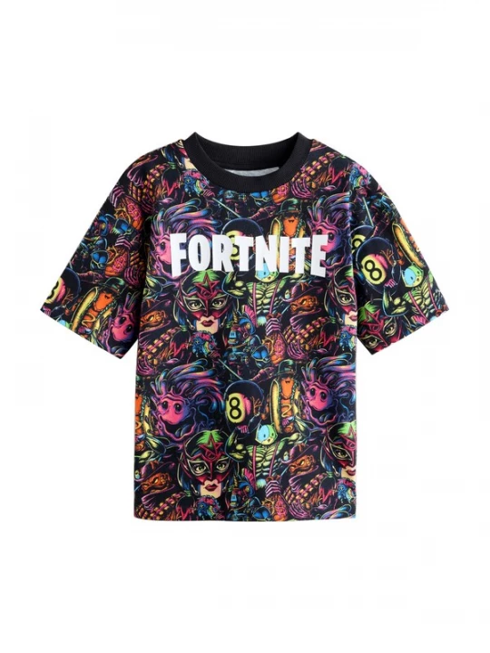 Foto van product Next Shirt 'Fortnite' lila / donkeroranje / zwart / wit