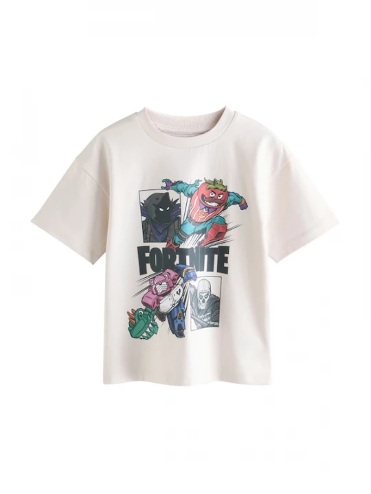 Foto van product Next Shirt 'Fortnite' stone grey / groen / rood / zwart