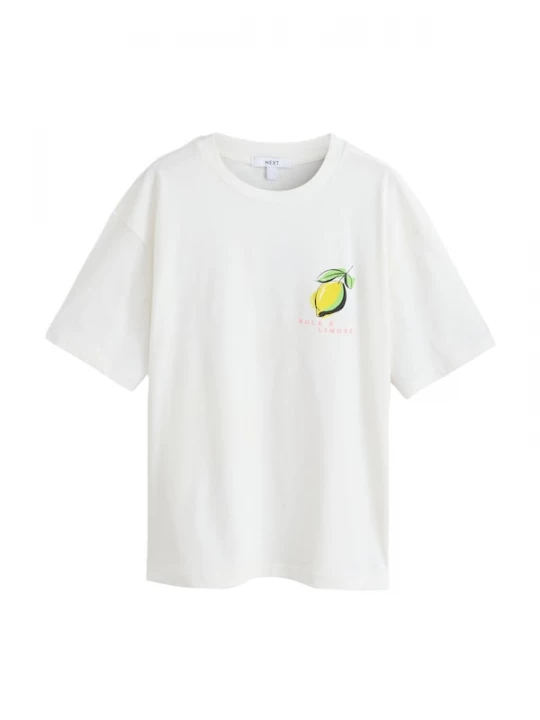 Foto van product Next Shirt geel / pink / zwart / wit
