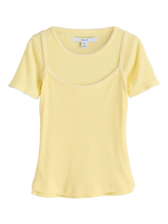 Foto van product Next Shirt geel / wit