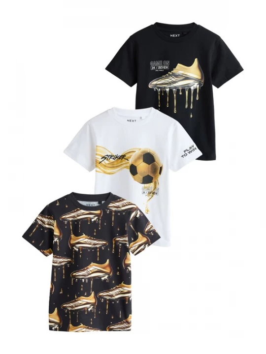 Foto van product Next Shirt goud / zwart / wit