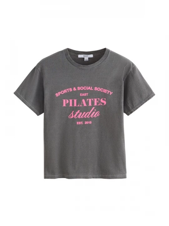 Foto van product Next Shirt grijs gemêleerd / pitaja roze