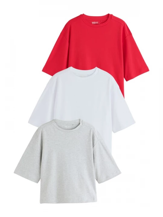 Foto van product Next Shirt grijs gemêleerd / rood / wit