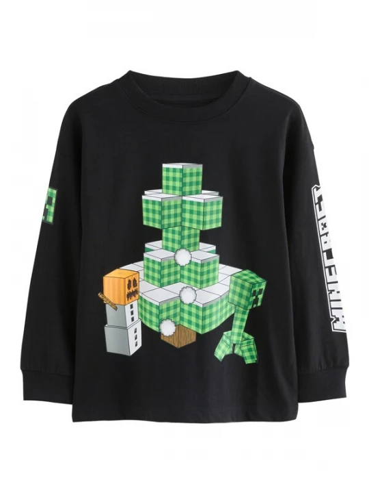 Foto van product Next Shirt grijs / groen / oranje / zwart