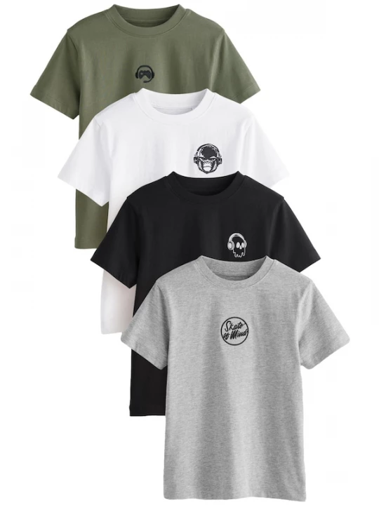 Foto van product Next Shirt grijs / kaki / zwart / wit