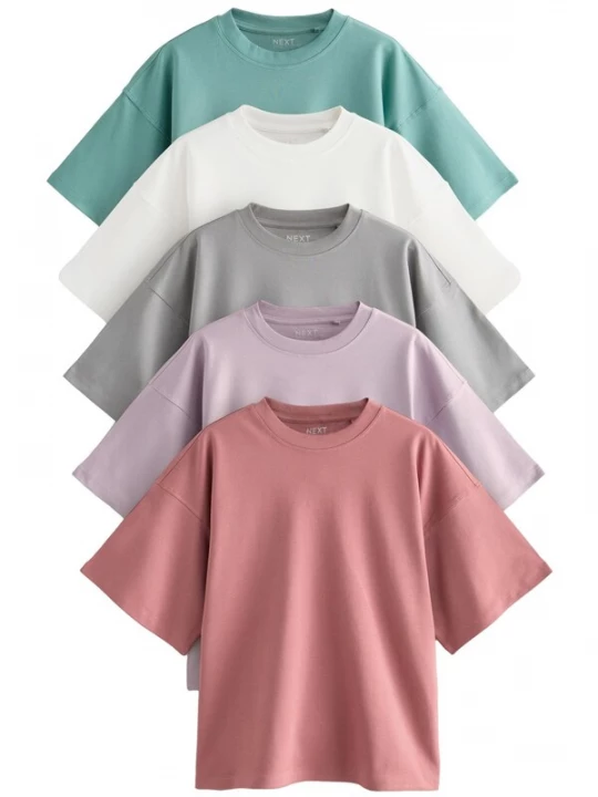 Foto van product Next Shirt grijs / lichtgroen / lichtlila / koraal / offwhite