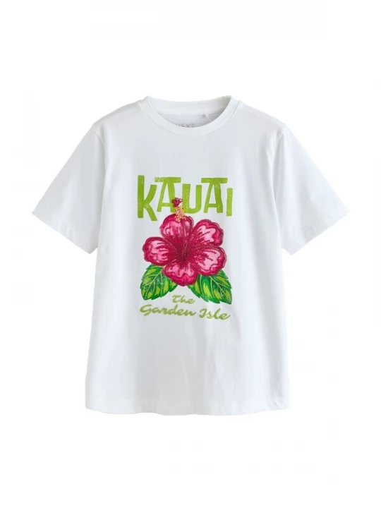 Foto van product Next Shirt groen / donkergroen / pink / wit