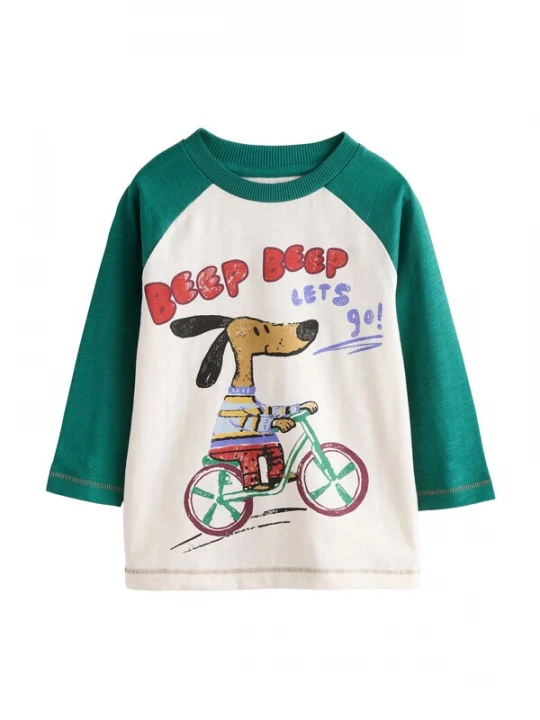 Foto van product Next Shirt groen / kersrood / zwart / offwhite