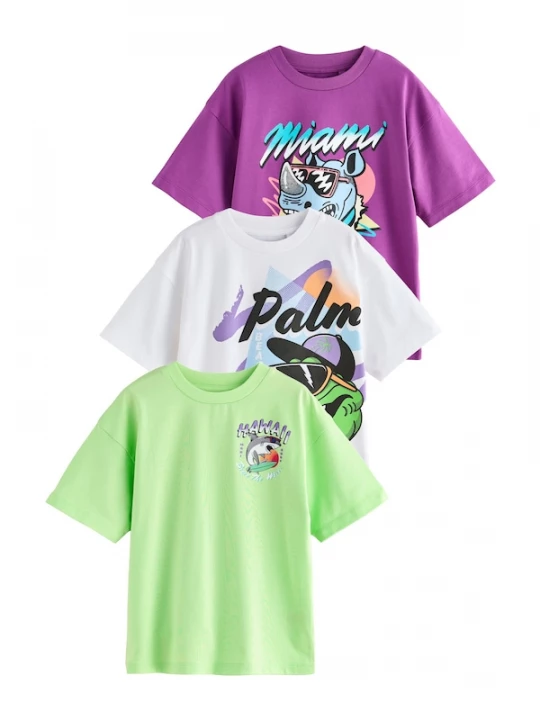 Foto van product Next Shirt groen / lila / zwart / wit