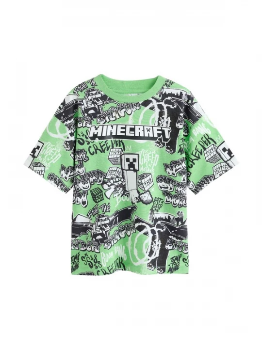 Foto van product Next Shirt groen / zwart / wit