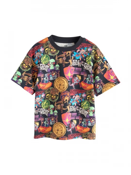 Foto van product Next Shirt 'Guardians Of The Galaxy' lichtblauw / oranje / zwart / wit