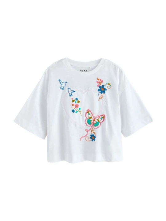 Foto van product Next Shirt 'Heart' blauw / geel / groen / wit
