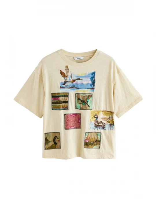 Foto van product Next Shirt hemelsblauw / bruin / pasteelgeel / groen