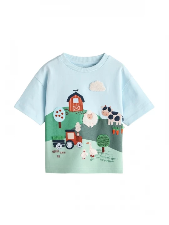 Foto van product Next Shirt hemelsblauw / cognac / mintgroen / natuurwit