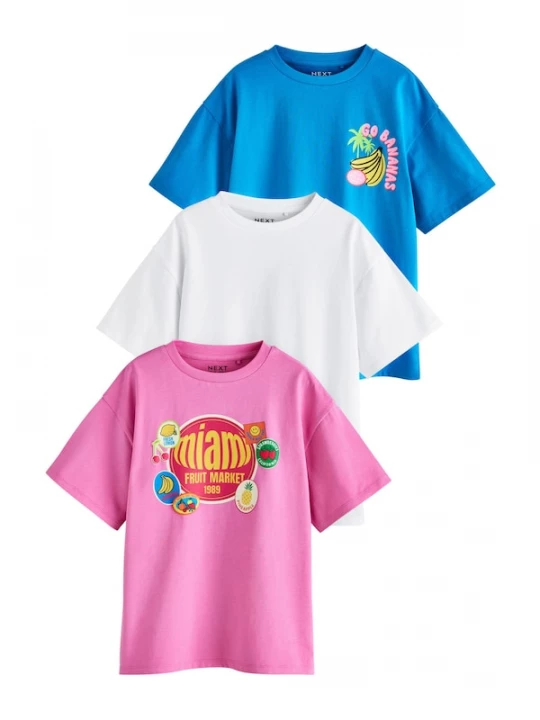 Foto van product Next Shirt hemelsblauw / geel / pink / wit