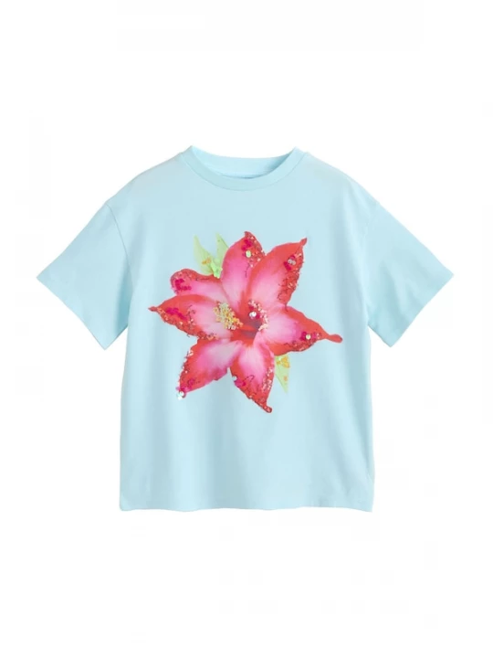 Foto van product Next Shirt hemelsblauw / pastelgroen / fuchsia / oranjerood