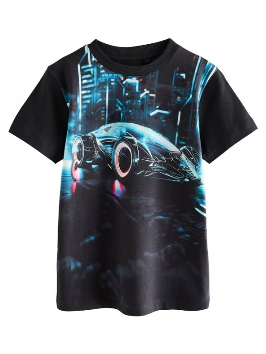 Foto van product Next Shirt hemelsblauw / zwart / wit