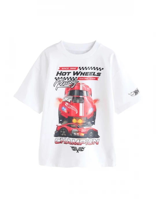 Foto van product Next Shirt 'Hot Wheels' oranje / rood / zwart / wit