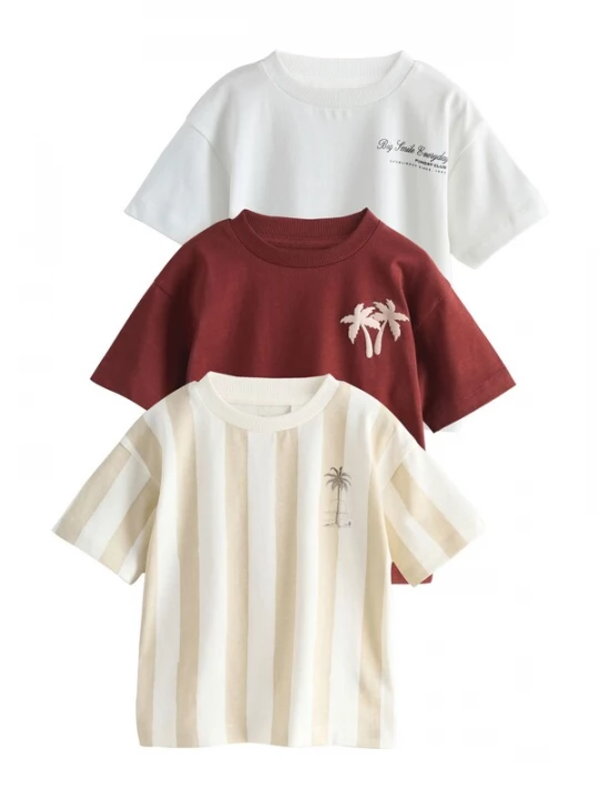 Foto van product Next Shirt ivoor / rood / wit