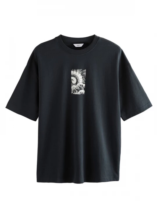 Foto van product Next Shirt grijs / zwart / wit