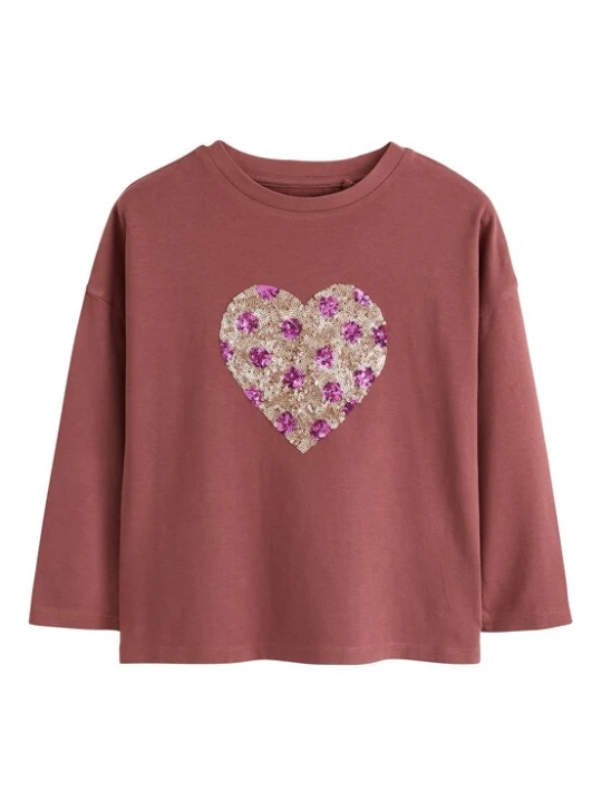 Foto van product Next Shirt kastanjebruin / cappuccino / lila