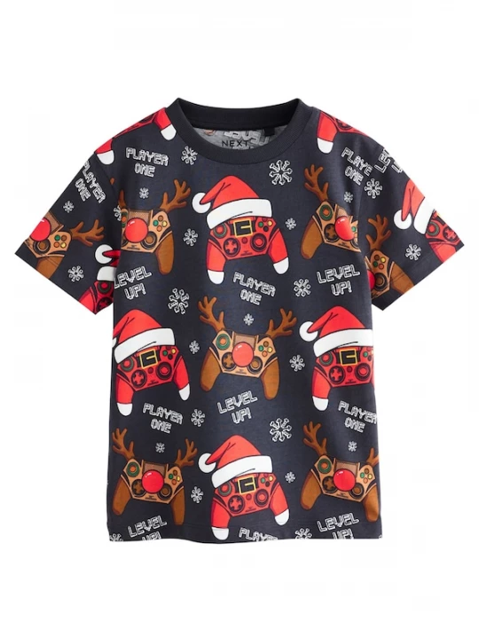 Foto van product Next Shirt kastanjebruin / rood / zwart / wit