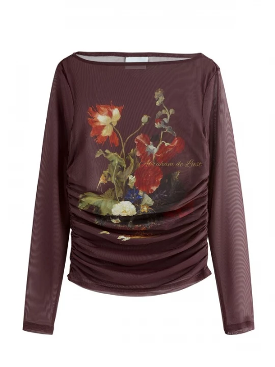 Foto van product Next Shirt 'Kew' crème / chocoladebruin / olijfgroen / rood