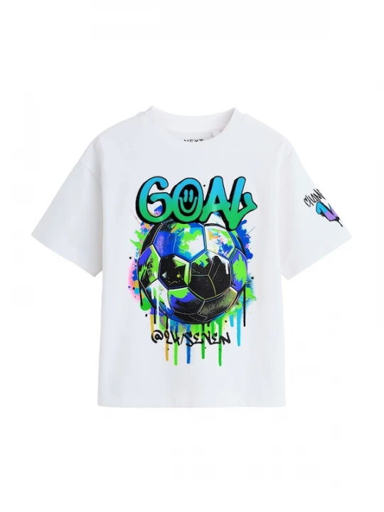 Foto van product Next Shirt kobaltblauw / aqua / neongroen / wit