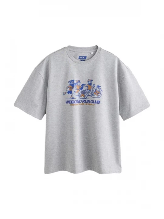 Foto van product Next Shirt kobaltblauw / ombergrijs / grijs gemêleerd