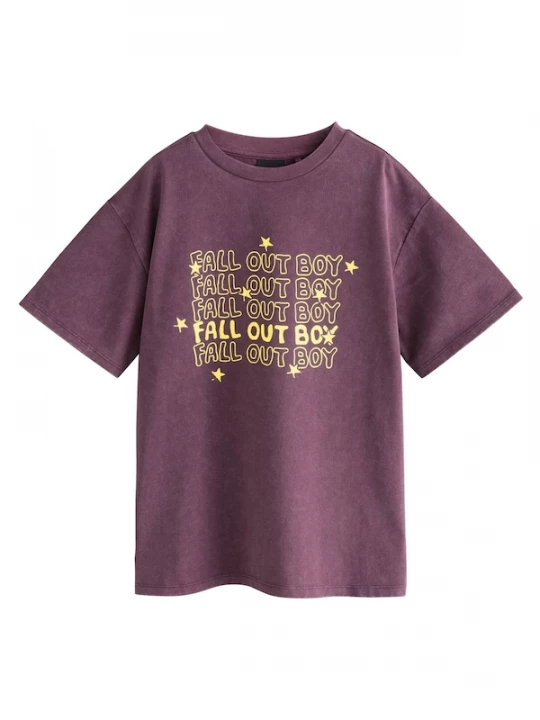 Foto van product Next Shirt 'License Fallout Boy' geel / donkerlila