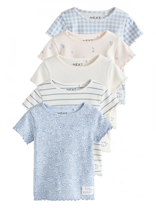 Foto van product Next Shirt lichtbeige / blauw / lichtblauw / wit