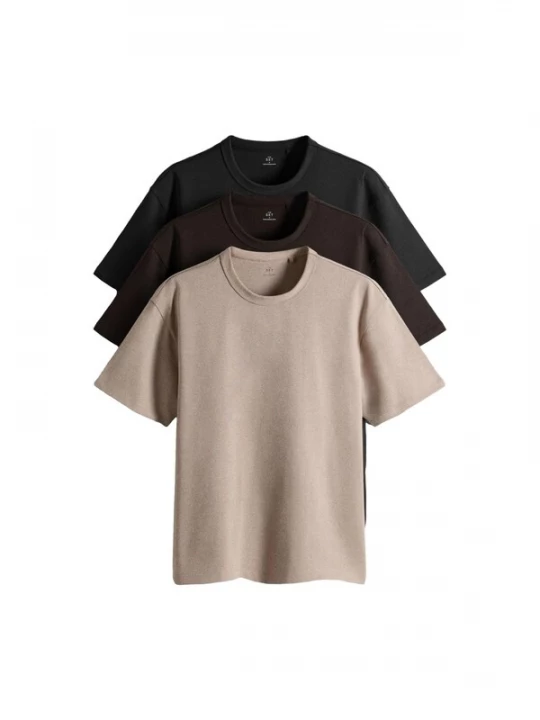 Foto van product Next Shirt lichtbeige / chocoladebruin / zwart