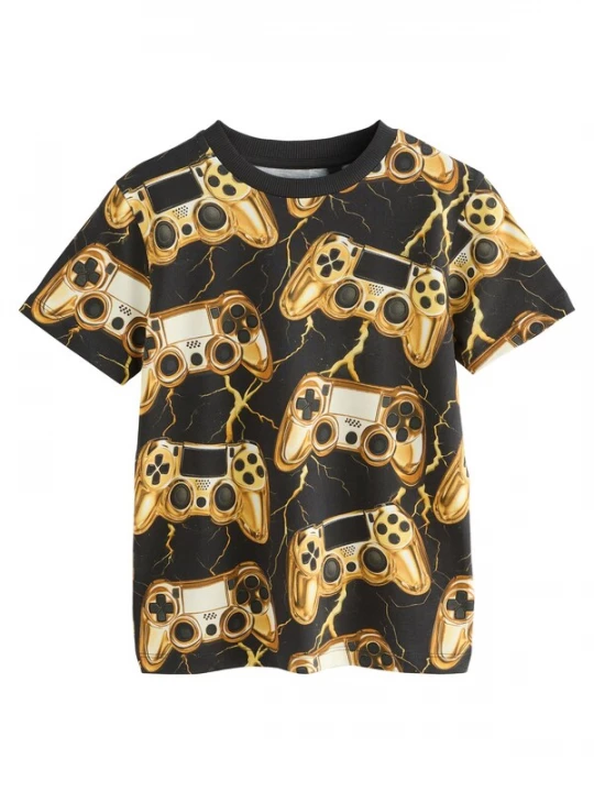 Foto van product Next Shirt lichtbeige / geel / zwart