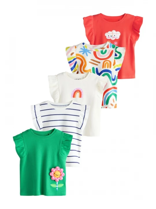 Foto van product Next Shirt lichtbeige / groen / kreeft / wit