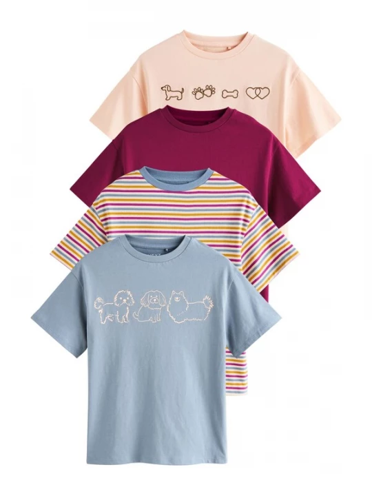 Foto van product Next Shirt lichtbeige / opaal / wijnrood / wit