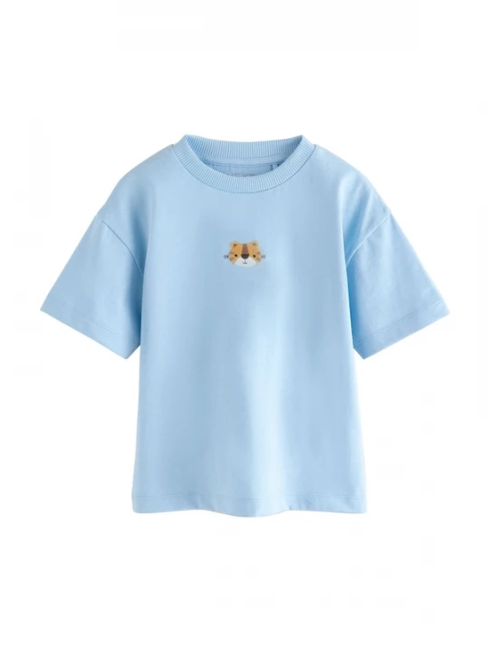 Foto van product Next Shirt lichtblauw / bruin / lichtbruin / wit