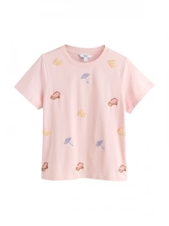 Foto van product Next Shirt lichtblauw / chocoladebruin / geel / lichtroze