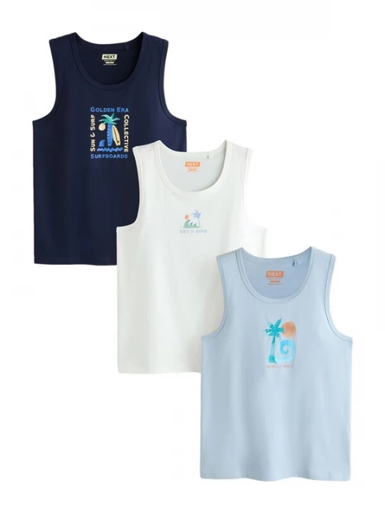 Foto van product Next Shirt lichtblauw / donkerblauw / donkeroranje / wit