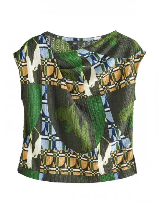 Foto van product Next Shirt lichtblauw / donkergroen / zwart / wit