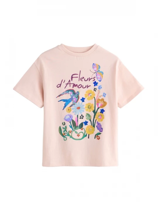 Foto van product Next Shirt lichtblauw / geel / groen / pastelroze