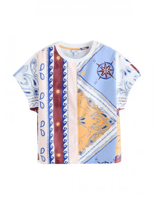Foto van product Next Shirt lichtblauw / geel / rosa / karmijnrood
