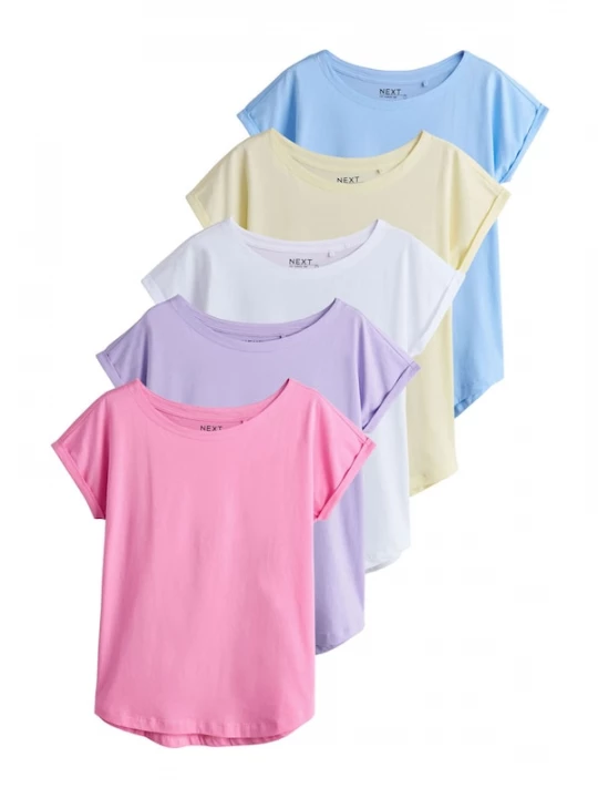 Foto van product Next Shirt lichtblauw / lichtgeel / lavendel / lichtroze / wit