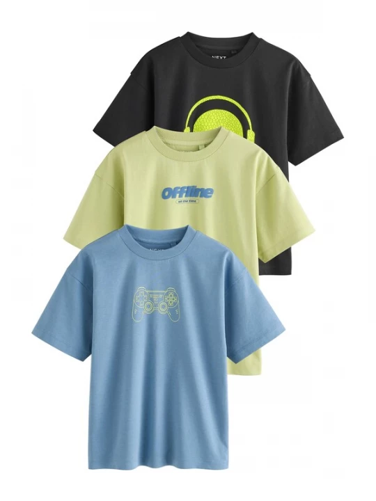 Foto van product Next Shirt lichtblauw / lichtgroen / zwart